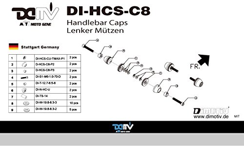 Dimotiv DMV M8ハンドルバーエンドキャップHandlebar Caps (Screw Thread) チタン DI-HCS-C8-T