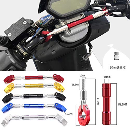 Yiteng　アルミブレース　　オートバイハンドルバー　おしゃれ　バイク ハンドル ブレース　調整可能なクロスバー 　クランプの直径22mm適用（レード）