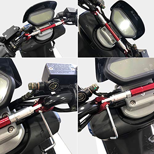 Yiteng　アルミブレース　　オートバイハンドルバー　おしゃれ　バイク ハンドル ブレース　調整可能なクロスバー 　クランプの直径22mm適用（レード）