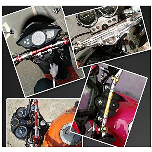 オートバイハンドルバー アルミブレース タワーバー ブレースバー 調整可能なクロスバー 汎用 レンチ付き (シルバー)
