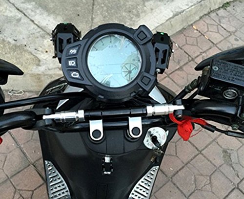 （ラフマトーン） Lafumatone バイク用 ハンドルブレース ブレースバー バイク 汎用 ハンドル 22mm ブレース アルミ マウント ホルダー 装着 シルバー