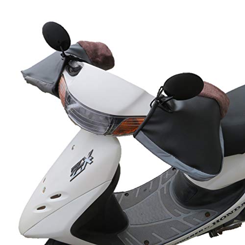 (nakira) ハンドルカバー スクーター用 バイク ハンドルウォーマー 汎用 (ブラック 黒)
