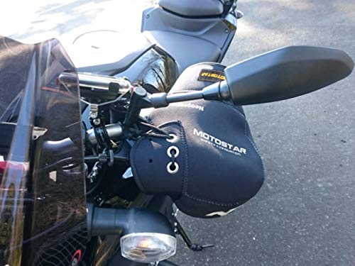 バイク用 ハンドルカバー,MOTOSTAR 防寒防水防風 保温性抜群【一年保証付き】(ブラック)