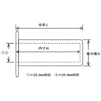 キジマ(Kijima) グリップラバー NICEネオミニ 非貫通タイプ ブラック 110*22.2mm 201-6732