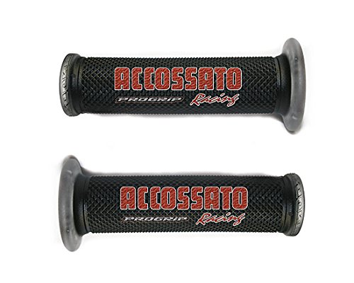 ACCOSSATO(アコサット) グリップセットGR002 レーシングモデル 仕様:120mm貫通タイプ ブラック ACCOSSATOロゴ入り