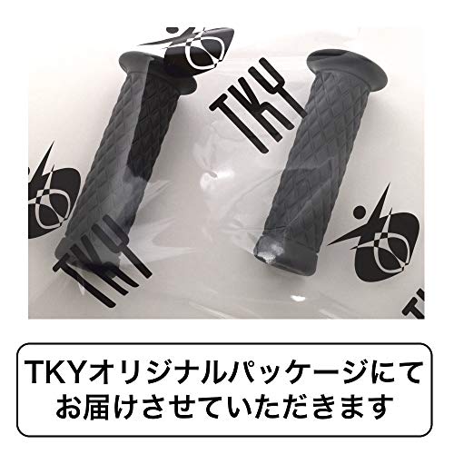 【TKY】 高品質 バイクグリップ ハンドルグリップ バイク グリップ ハンドル ゴム製 振動吸収 2本 セット ブラック