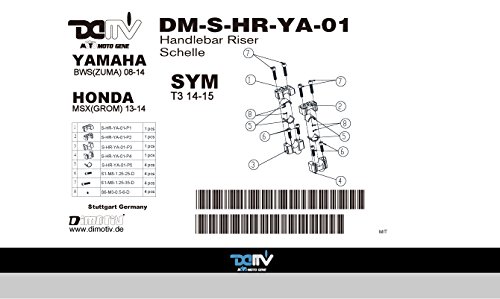 Dimotiv-DMV GROM/MSXハンドルポスト/ハンドルライザー23mmアップ(Handlebar Riser)オレンジ DM-S-HR-YA-01-O