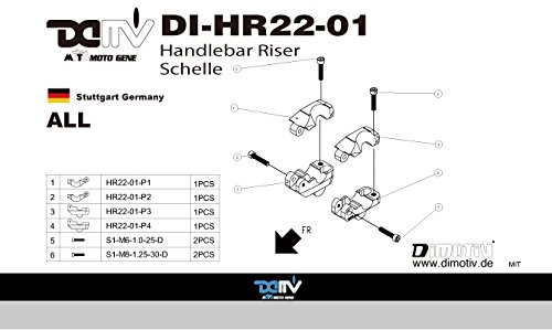 Dimotiv DMV Φ22mmハンドルバー汎用 ハンドルポスト/ハンドルライザー ブラック DI-HR22-01-K