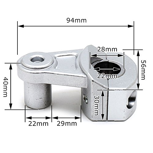 nakira バイク ハンドル ポスト バーライズアダプター 22.2mm 28.6mm 高さ55mm MT-25 PCX CB250F nkr1053 (シルバー)