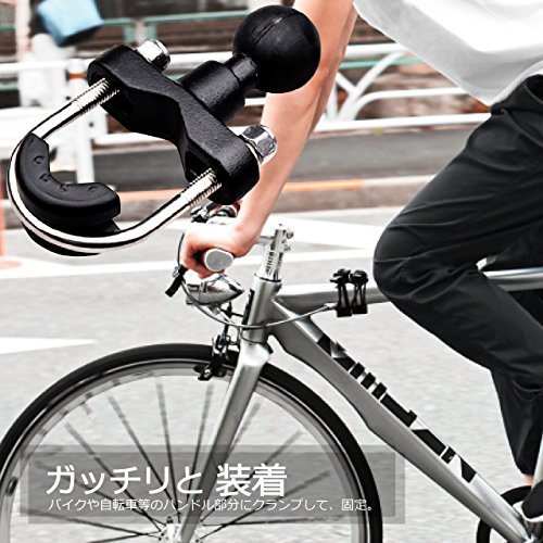 ABINECS がっちり固定 ベース部 U字クランプ マウント バイクや自転車等のスマホ携帯ホルダー・電子機器の取り付けに 激しい運転でも安心の安定性