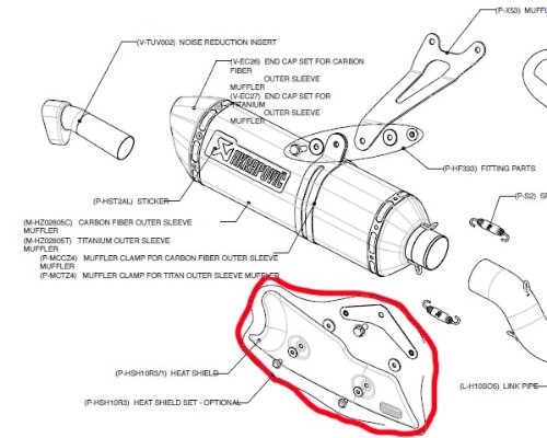 AKRAPOVIC(アクラポヴィッチ) オプション カーボンヒートシールド CB1000R(08-16) P-HSH10R3