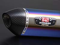 ヨシムラ(YOSHIMURA) スリップオン マフラー R-77Sサイクロン EXPORT SPEC 政府認証 STBC [テールパイプ]ステンレス/[サイレンサーカバー]チタンブルー カーボンエンド YZF-R25(15-18)/YZF-R3(15-17)/MT-25(15-18)/MT-03(15-17) 110-346-5W82B