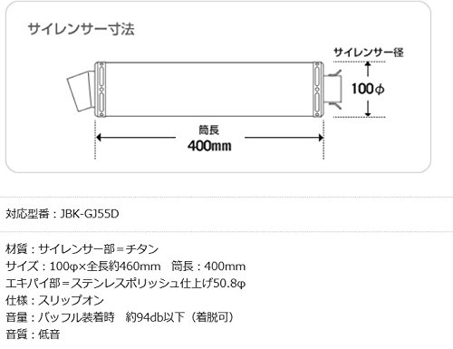 リアライズ(Realize)  Aria スリップオンマフラー SUZUKI GSR250 [ JBK-GJ55D ] チタン TypeC カールエンド509-SO-001-01