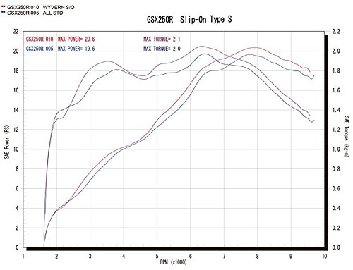 アールズギア ワイバン リアルスペック スリップオンマフラー タイプS チタンDB GSX250R RS14-03SD