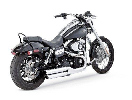 Vance&Hines(バンスアンドハインズ) スリップオン マフラー ツインスラッシュ 3インチ スチール クローム FXDWG [ワイドグライド](08-16) FXDF [ファットボブ](08-16)専用 [TWIN SLASH 3inch] 1801-0406 16845 ハーレーダビッドソン