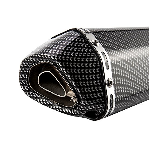 LoveStory スリップオンマフラー バイクサイレンサー 炭素繊維GP 38mm 50.8mm汎用 ステンレス マフラー可取り外し サイレンサー オートバイ ブラック