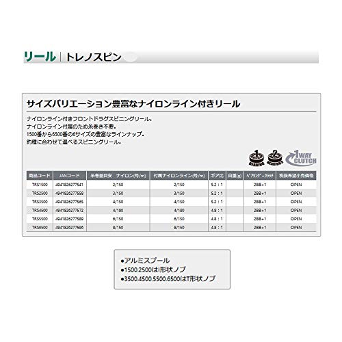 OGK(オージーケー) リール トレノスピン TRS1500 1500