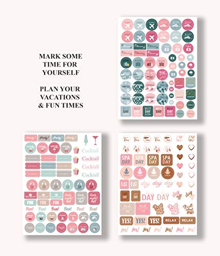 Happy plannerステッカーセット。毎月、Weekly & Daily Plannerステッカー20シートのセット1 , 000 +ステッカーfor Women