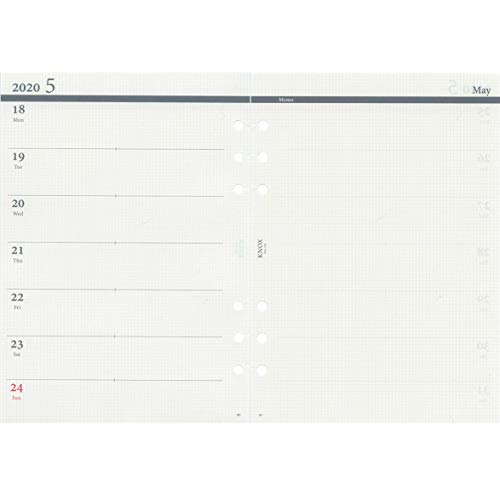 ノックス システム手帳 リフィル 2020年 A5 ウィークリー 日付入見開き1ケ月間ブロック式+片面1週間片面メモ 52415220 (2019年 12月始まり)