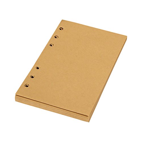 標準6穴補充可能手帳リフィル 手帳リフィルノート 80枚 A6- クラフト紙 空白
