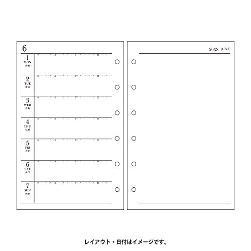 能率 プチペイジェム 手帳 リフィル 2020年 ウィークリー レフトタイプ ミニ6 P-011 (2020年 1月始まり)