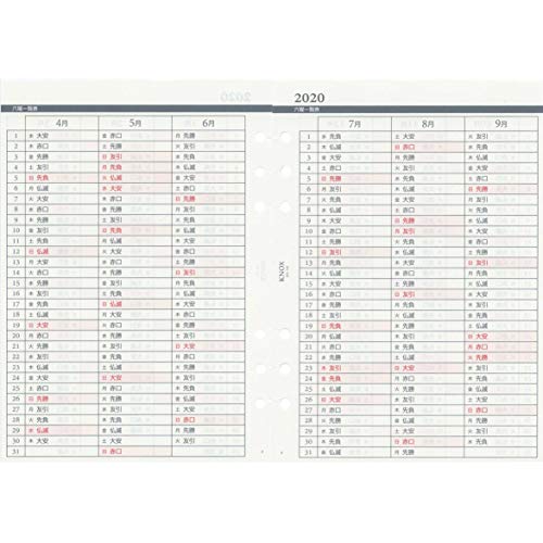 ノックス システム手帳 リフィル 2020年 A5 ウィークリー 日付入見開き1ケ月間ブロック式+片面1週間片面メモ 52415220 (2019年 12月始まり)