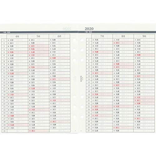 ノックス システム手帳 リフィル 2020年 A5 ウィークリー 見開き1週間フリーフィールド型 52400820 (2020年 1月始まり)