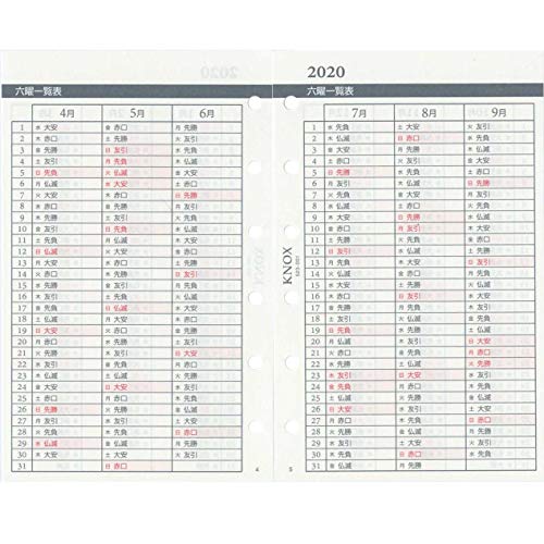 ノックス システム手帳 リフィル 2020年 ミニ ウィークリー 見開き1週間 52300120 (2020年 1月始まり)