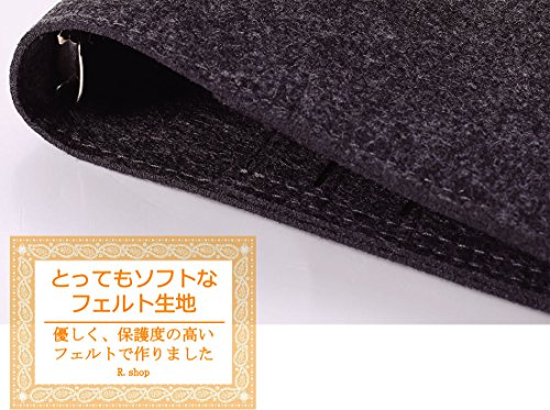 【R.shop】 システム手帳 カバー ( A5 サイズ ) ハンドメイド 優しい素材 フェルト 手作り [C5D] (濃いグレー)