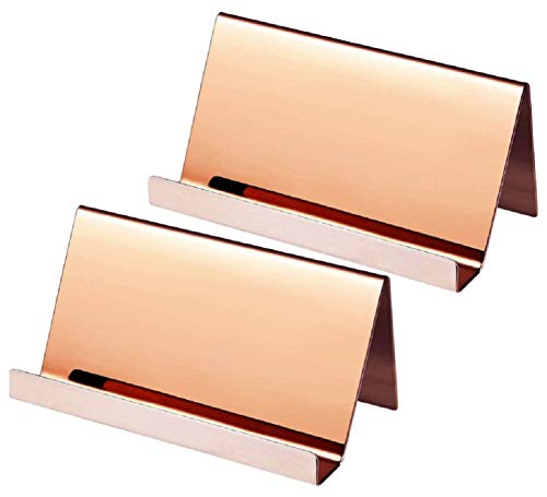 AZ DORADO 名刺 スタンド ホルダー 2個 セット ステンレス メンズ レディース 兼用 ショップ カード 立て 受付 卓上 (ゴールド)