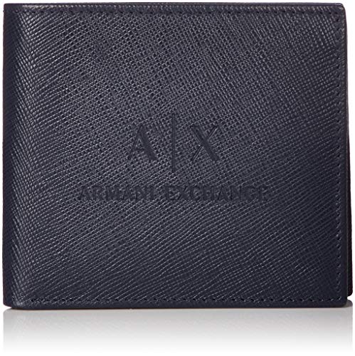 [A|Xアルマーニ エクスチェンジ] サフィアーノレザー カードケース付き折りたたみ財布 MAN'S BIFOLD CREDIT CARD CASE