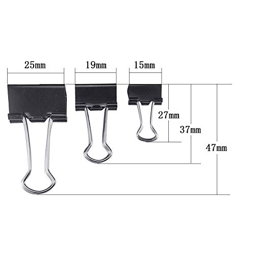 15mm ダブルクリップ ブラック 80個入り