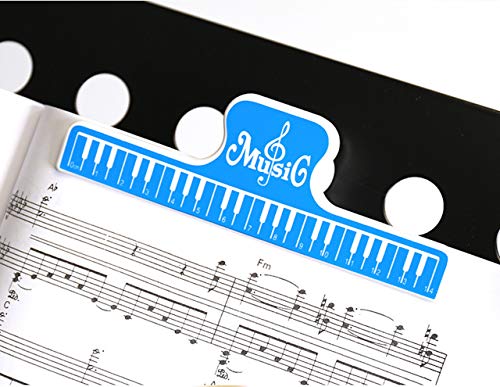 【A-Flat】楽譜 バインダー クリップ ストッパー キーパー ピアノ 音楽 本 ページ 押さえ (青×４)