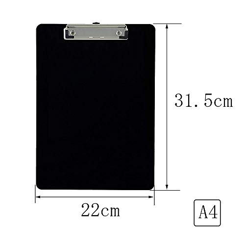 ４個入り クリップボード PP プラスチック製クリップファイル ワードパッド ファイルバインダー A4 タテ型 携帯便利 環境に優しい オフィス用品バインダー 事務用品（黒）