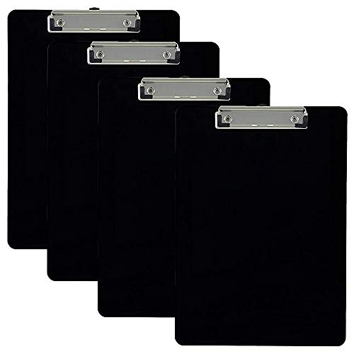 ４個入り クリップボード PP プラスチック製クリップファイル ワードパッド ファイルバインダー A4 タテ型 携帯便利 環境に優しい オフィス用品バインダー 事務用品（黒）