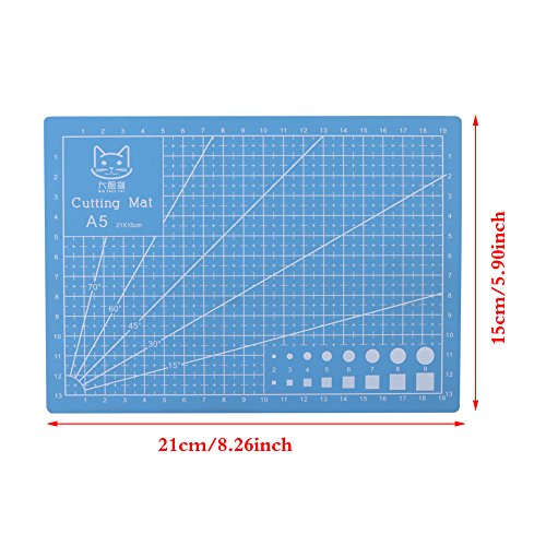 qiilu Ｑiilu A5 カッターマット カッティングマット 自己修復能力 作業面保護 滑り止め(ブルー)