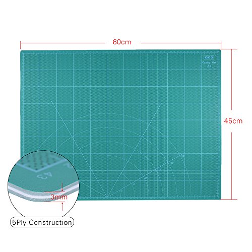 Aibecy 18 x 24インチ カッティングマット カッターマット 両面 A2 60cm×45cm グリーン 耐久性 PVC 5枚ペーパーカットマット