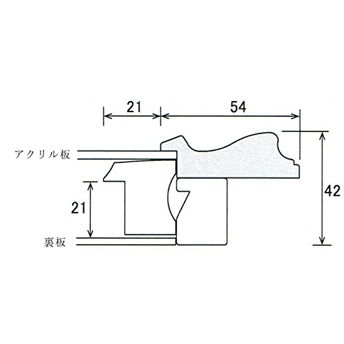 大仙 油彩用額縁 BT-01 アクリル仕様 壁用フック付 (スクラッチゴールド, サムホール)