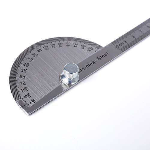 測定分度器 分度器ルーラ メトリック ルーラ 回転式定規 ステンレス製 スチール 0-180度分度器