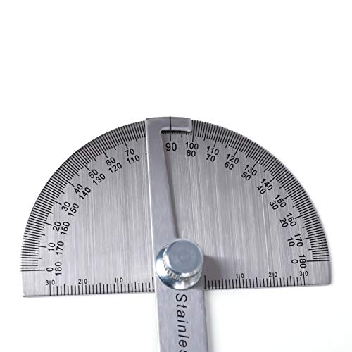 測定分度器 分度器ルーラ メトリック ルーラ 回転式定規 ステンレス製 スチール 0-180度分度器