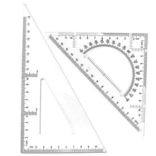 BronaGrand 2個/セット 30/60と45/90度 大きな三角定規 クリアタイプの三角定規 製図