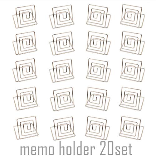 RER 渦巻き メモホルダー メモクリップ カードスタンド (シルバー 20個セット)
