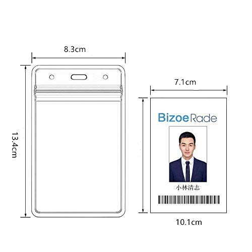 IDカードホルダー BizoeRade idカードケース 縦型 伸縮可能 透明 防水保護 2枚セット ネームホルダー 吊下げ名札 ID ホルダー リール付き社員証・名札・通勤通学便利 (縦型)