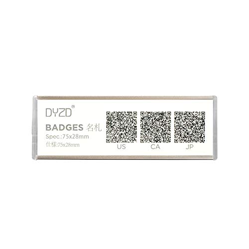 DYZD 胸の名札 ネームプレート 会社用 お店用の胸名札 取付はピン 内寸 75X28mm 金色