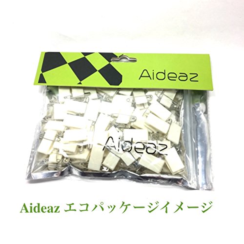 (Aideaz) 名札 バッジ 用 白 プラスチック クリップ 留め具 ワニ口 安全 ピン 両用 選べる 両面 テープ 付 (テープ付 100個)