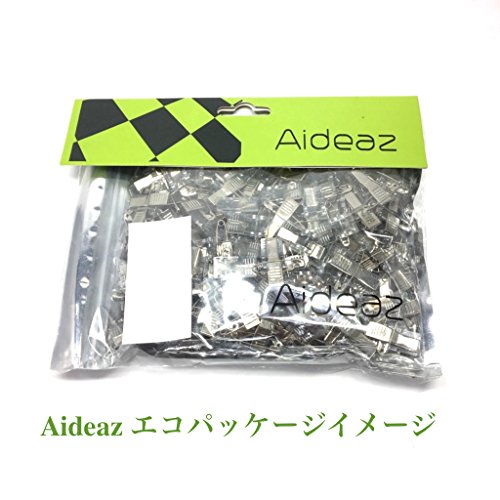 (Aideaz) 名札 バッジ 用 クリップ 留め具 金属 ワニ口 安全ピン 付き 両用 タイプ (200個 セット)