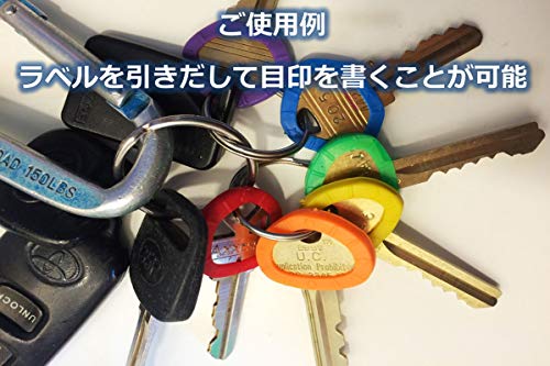 キーホルダー名札 キーラベル タグ 鍵 キータグ 名前タグ6色 各4個＆ カラフル キーキャップ 32個