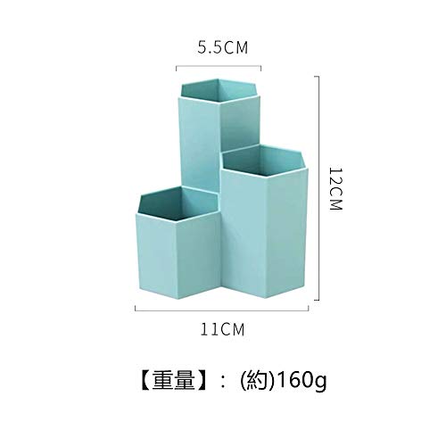 オフィス収納 ペンケース ペン立て デスクオーガナイザー ペンスタンド 鉛筆立て 多機能卓上収納ケース 大容量 文具収納ボックス卓上スタンド ブラスチック製ペン立て (ブルー)