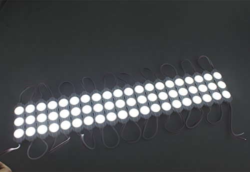 Rextin スーパー明るい 200個 新型 2835 3 LEDモジュール付 モジュールあたり 120-150LM 防水 飾り付け ライト 文字サイン 広告看板 向け テープ接着剤付 裏面 ホワイト