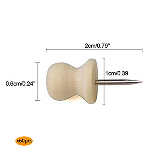 画鋲 プッシュピン 押しピン 木製画鋲 ボード 地図 写真 カレンダー固定用 収納ケース付き 木製249枚
